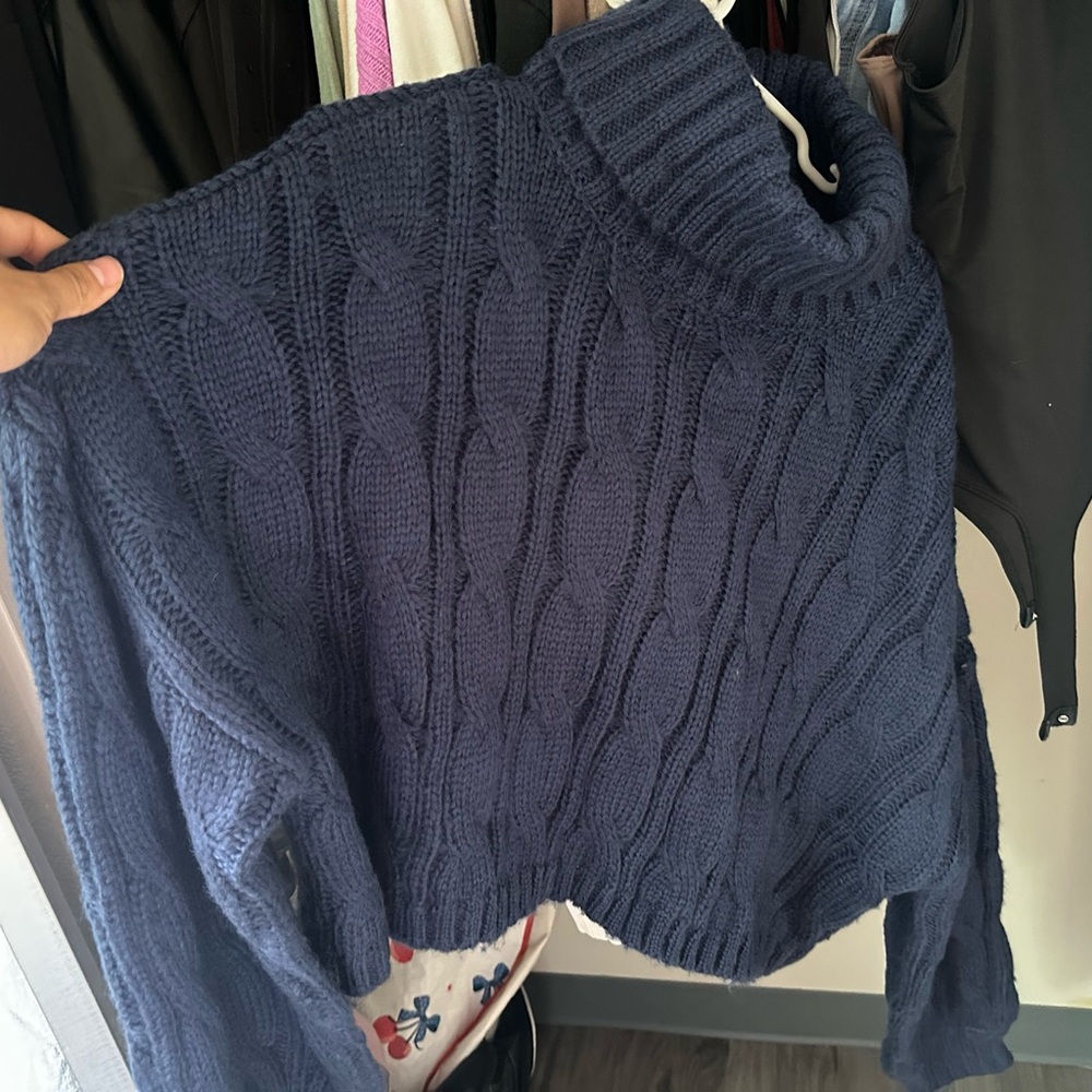 Navy Cable Knit Sweater